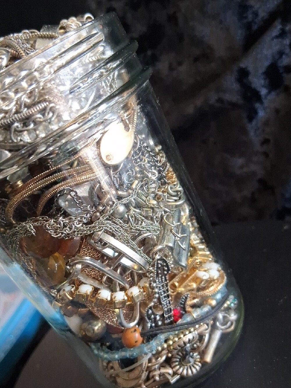 Mystery Jewelry Jar Assorted Silver and Gold-Tone Jewelry Collection . - Picture 3 of 6